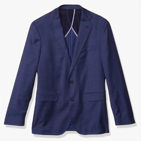 Cole Haan Men's Stretch Suit Separates-Custom Jacket in blue windowpane size 40R - Picture 1 of 11